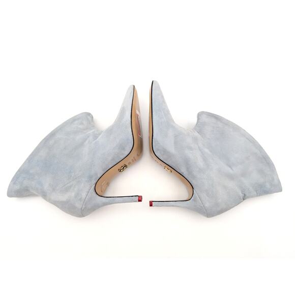 Beautiisoles by Robyn Shreiber Alicia Suede Heel Boots Blue Size US6.5 EU37 - Picture 7 of 16